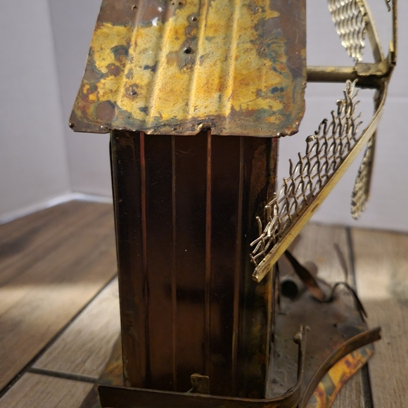 Music Box-Windmill-Copper Tone Metal w Movement-Vintage - Picture 6 of 8